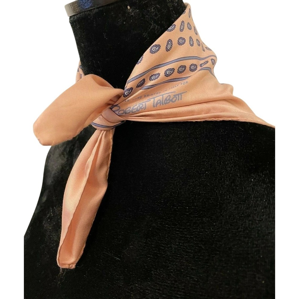 Robert Talbott Womens‎ Square Finest Silk Scarf Hand Printed Pink Paisley Italy